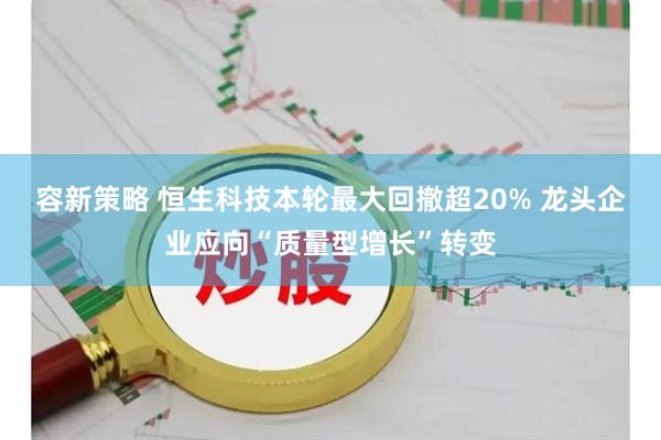容新策略 恒生科技本轮最大回撤超20% 龙头企业应向“质量型增长”转变